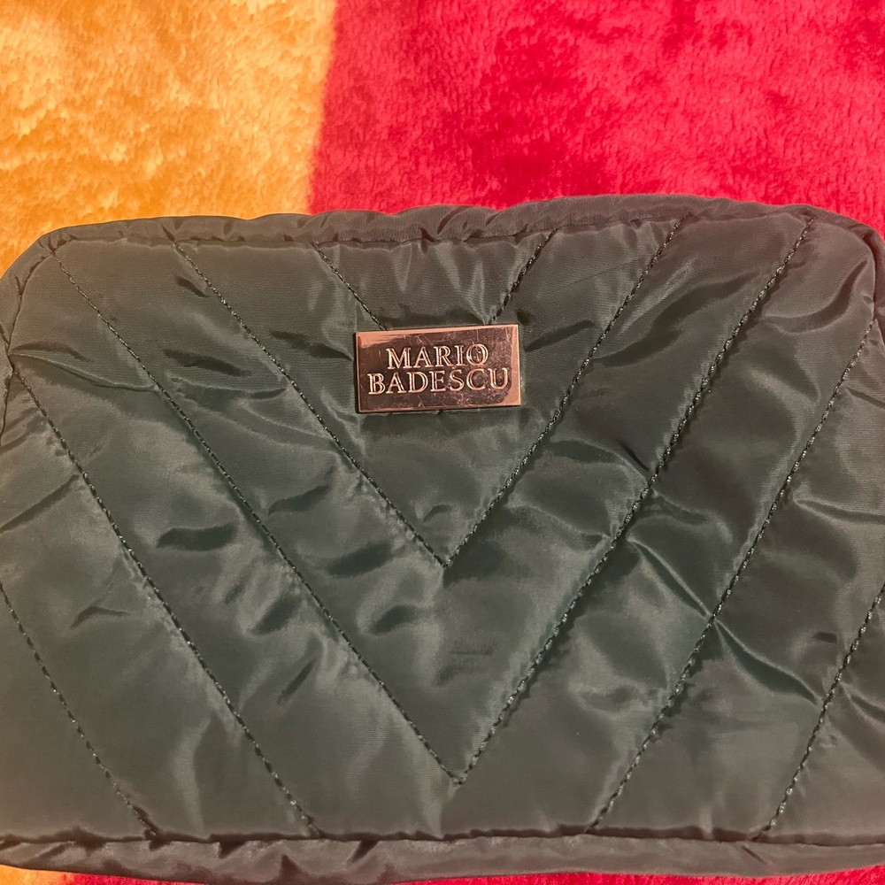 Mario Badescu Green Quilted Toiletry Bag.1oz Spray included with other surprises